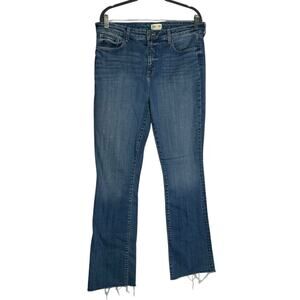 L’Agence Ruth Straight Leg High Rise Raw Hem Denim Blue Jeans Size 34